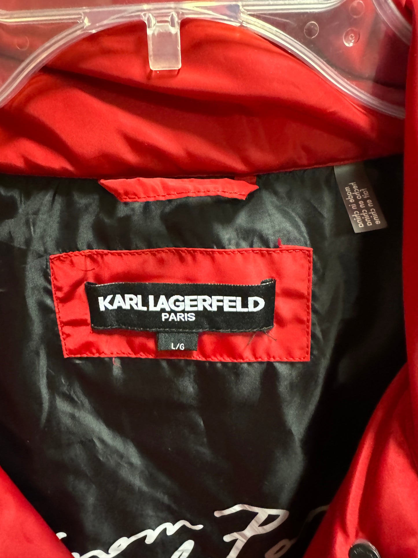 Jacket Puffer & Quilted By Karl Lagerfeld In Red, Size: L