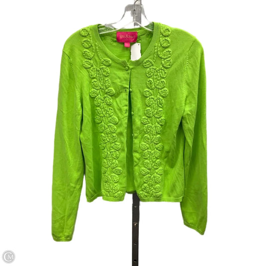 Sweater Cardigan Designer By Lilly Pulitzer In Green, Size: L