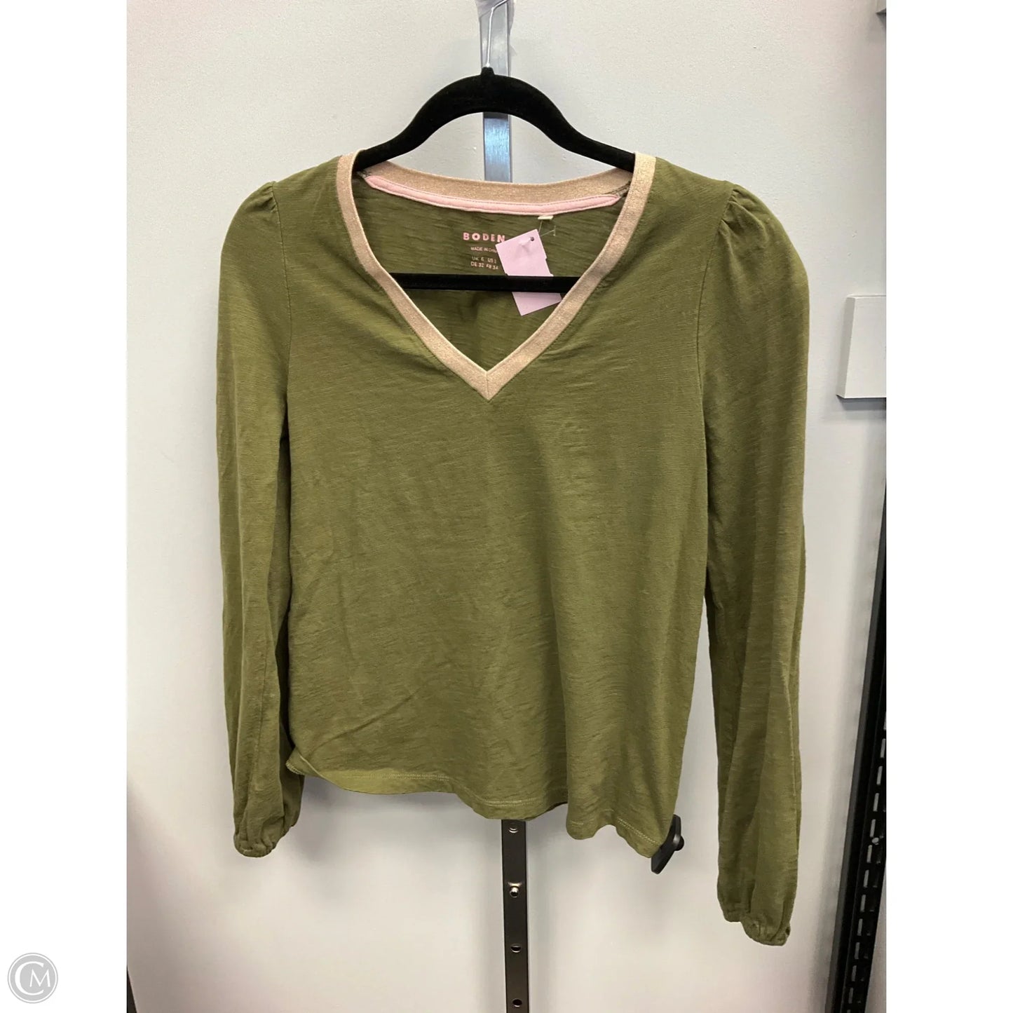 Top Long Sleeve By Boden In Green, Size: Xs