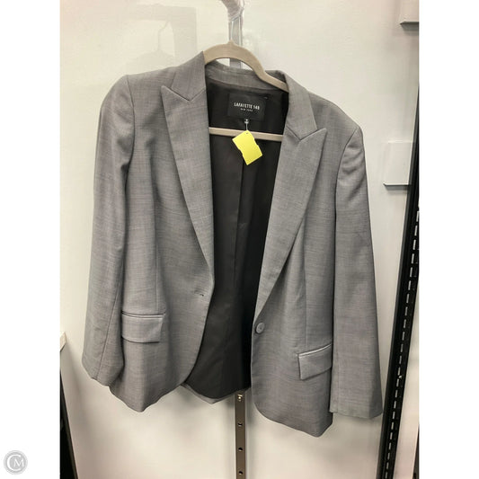 Blazer Designer By Lafayette 148 In Grey, Size: 12