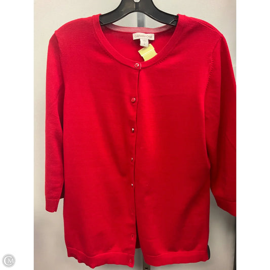 Sweater Cardigan By Coldwater Creek In Red, Size: L
