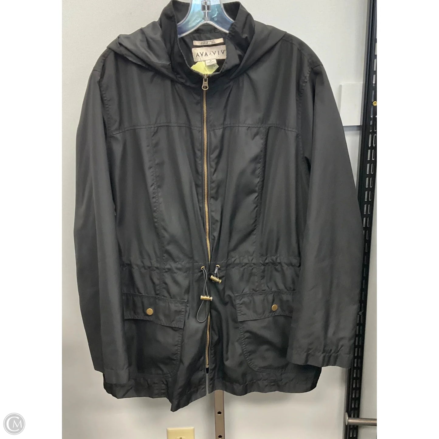 Jacket Windbreaker By Ava & Viv In Black, Size: 2x