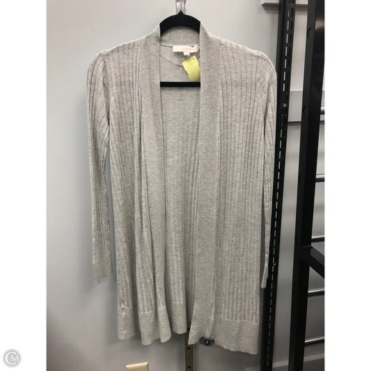 Sweater Cardigan By Loft In Grey, Size: S