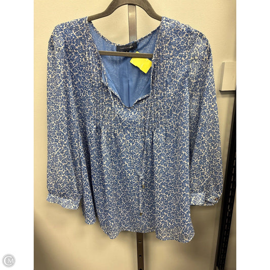 Top Long Sleeve By Tommy Hilfiger In Blue & White, Size: Xl