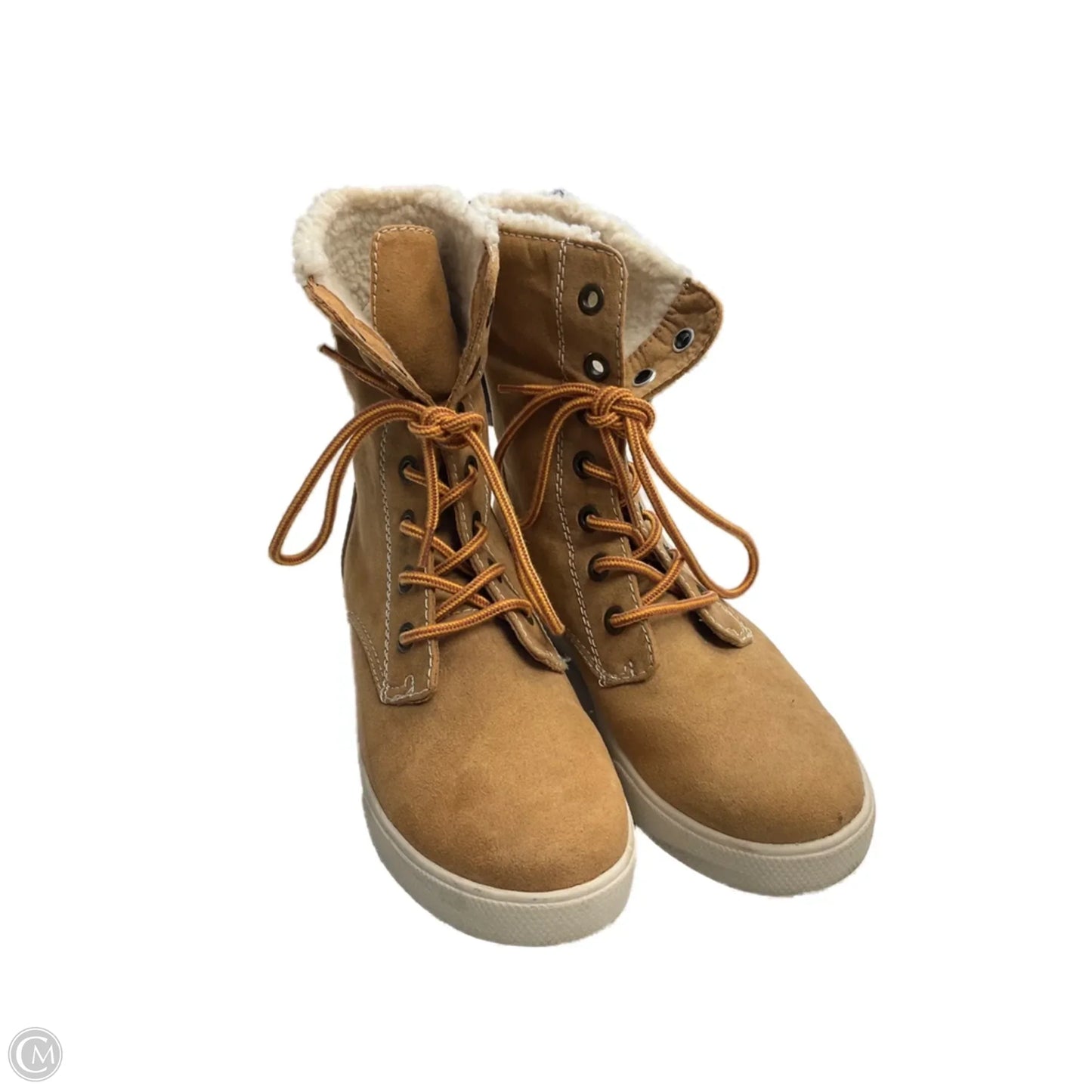 Boots Ankle Flats By So In Brown, Size: 7.5