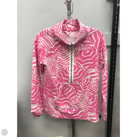 Top Long Sleeve Designer By Lilly Pulitzer In Pink & White, Size: S