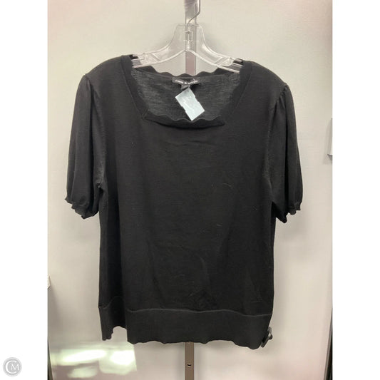Sweater Short Sleeve By Cable And Gauge In Black, Size: L