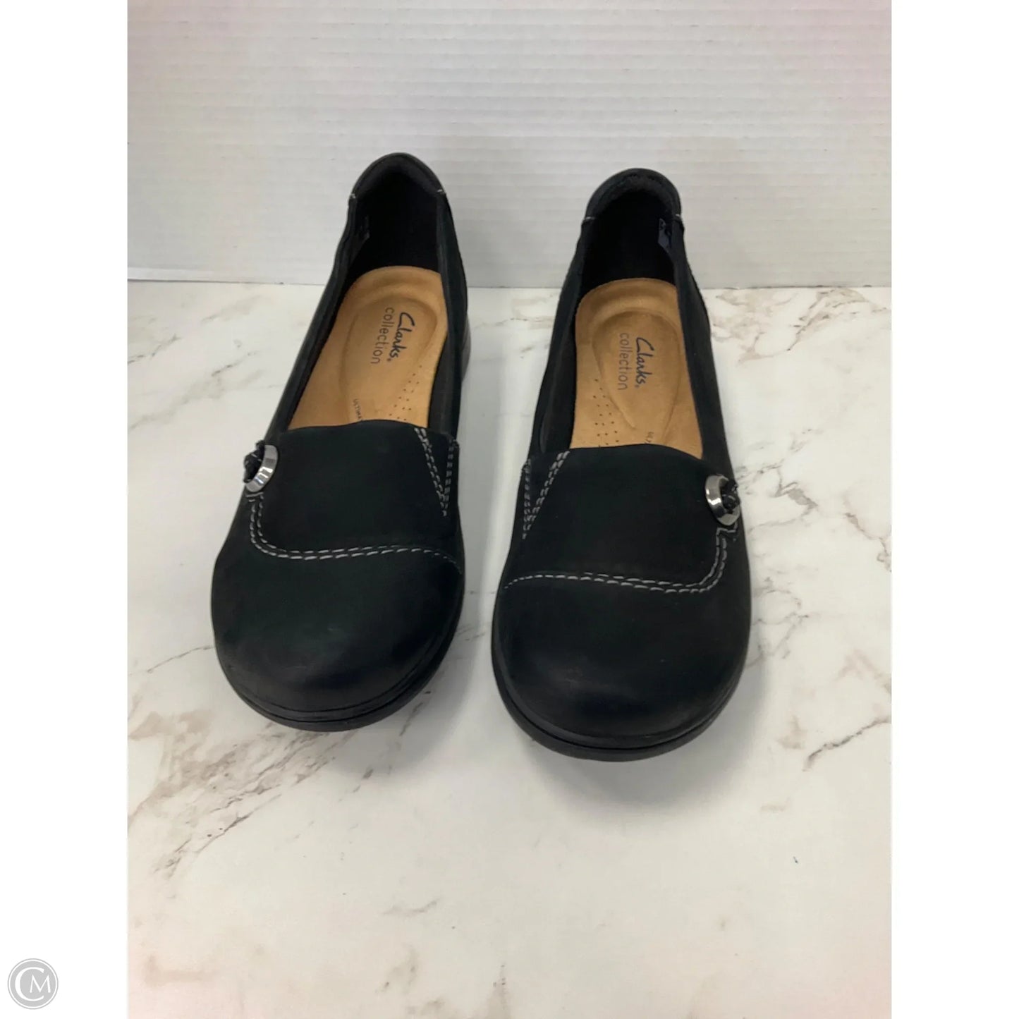 Shoes Flats By Clarks In Black, Size: 8