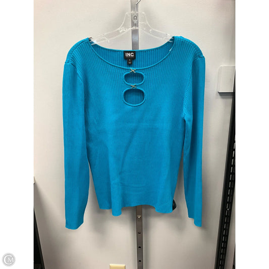 Top Long Sleeve By Inc In Aqua, Size: Xl