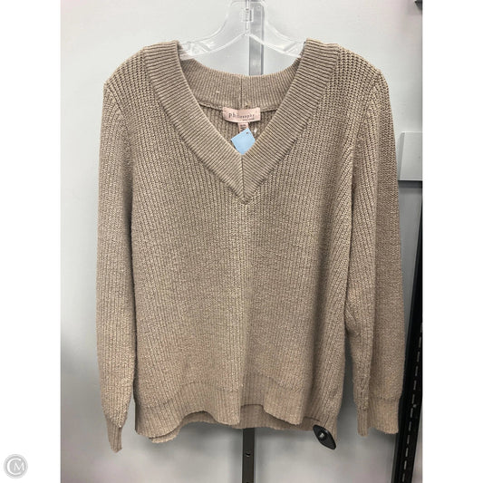 Sweater By Philosophy In Tan, Size: Xl