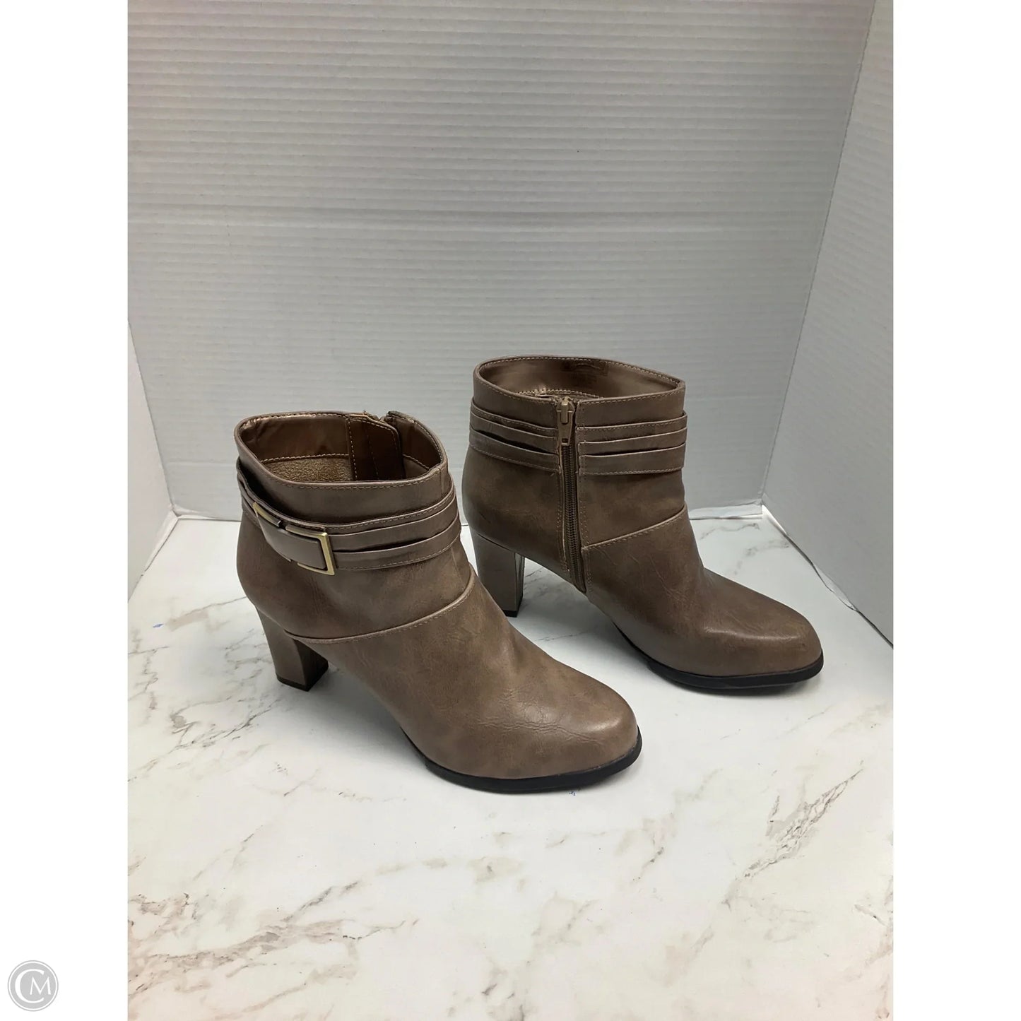 Boots Ankle Heels By Life Stride In Tan, Size: 9