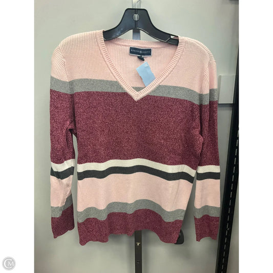Sweater By Karen Scott In Striped Pattern, Size: L