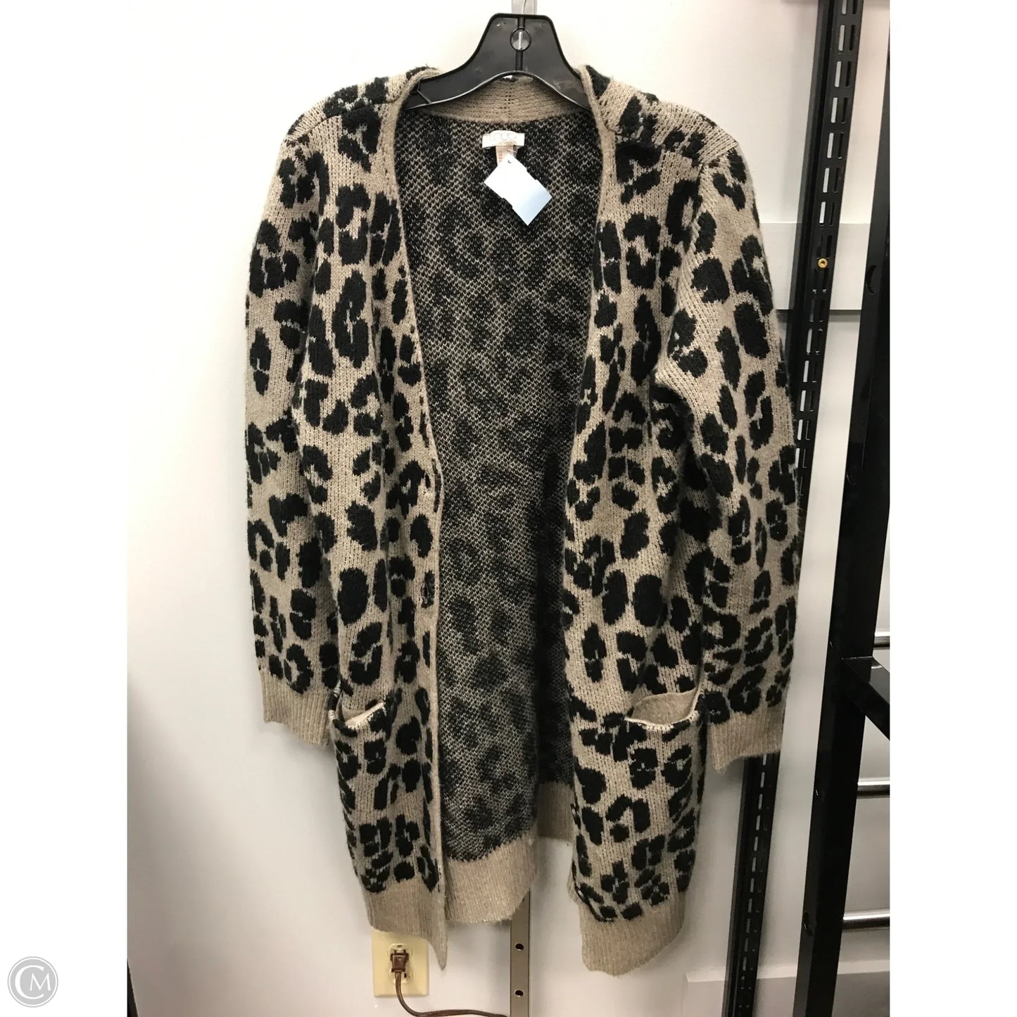 Sweater Cardigan By Logo In Animal Print, Size: Xs