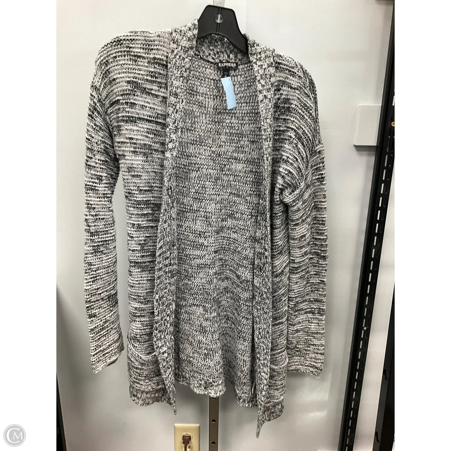 Sweater Cardigan By Express In Black & White, Size: Xs