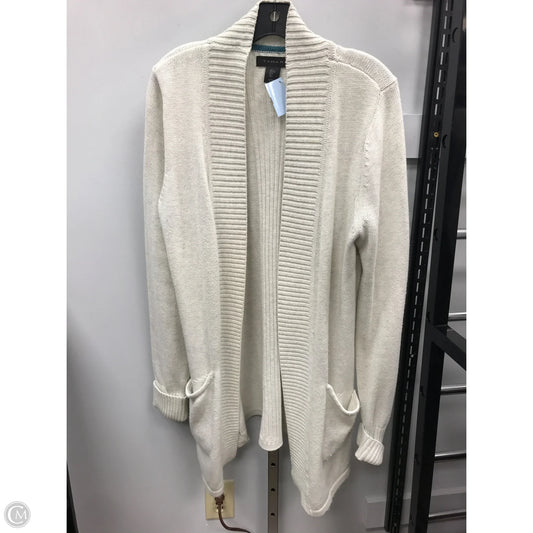 Sweater Cardigan By Tahari In Grey, Size: L