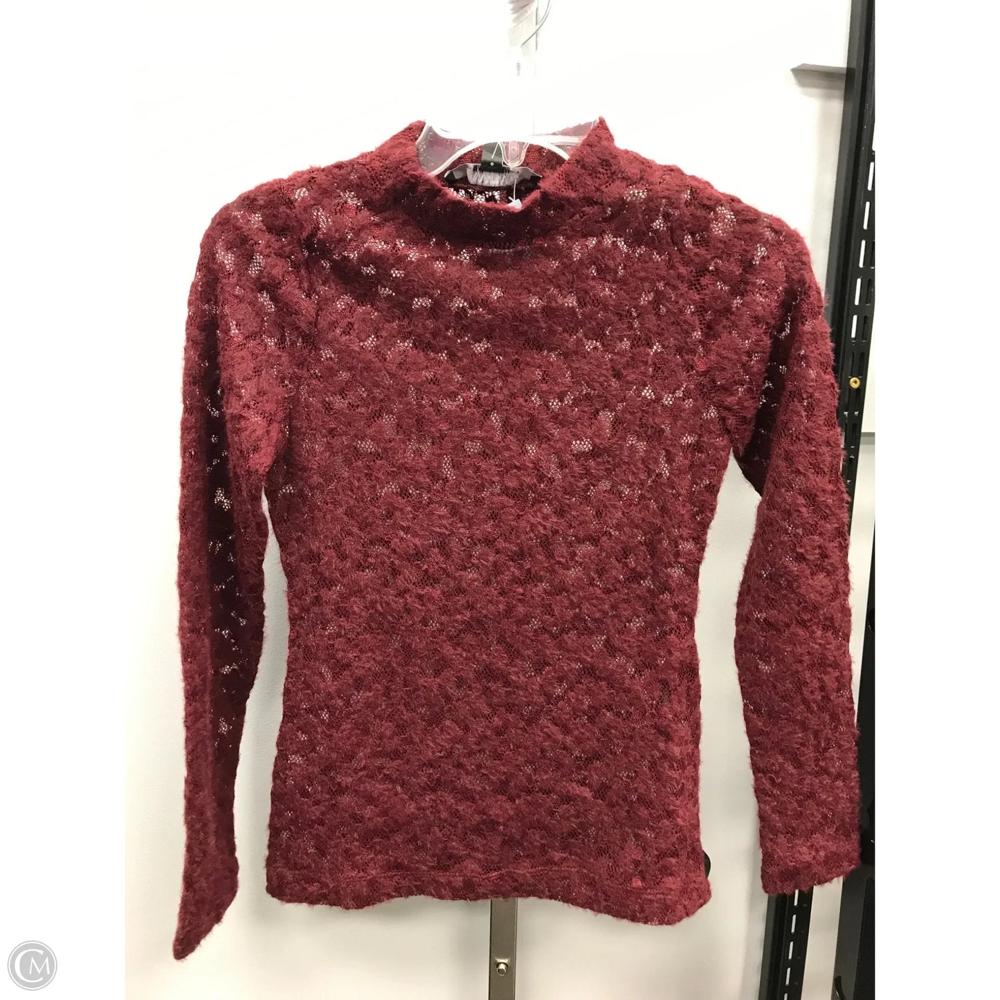 Top Long Sleeve By White House Black Market In Maroon, Size: Xxs