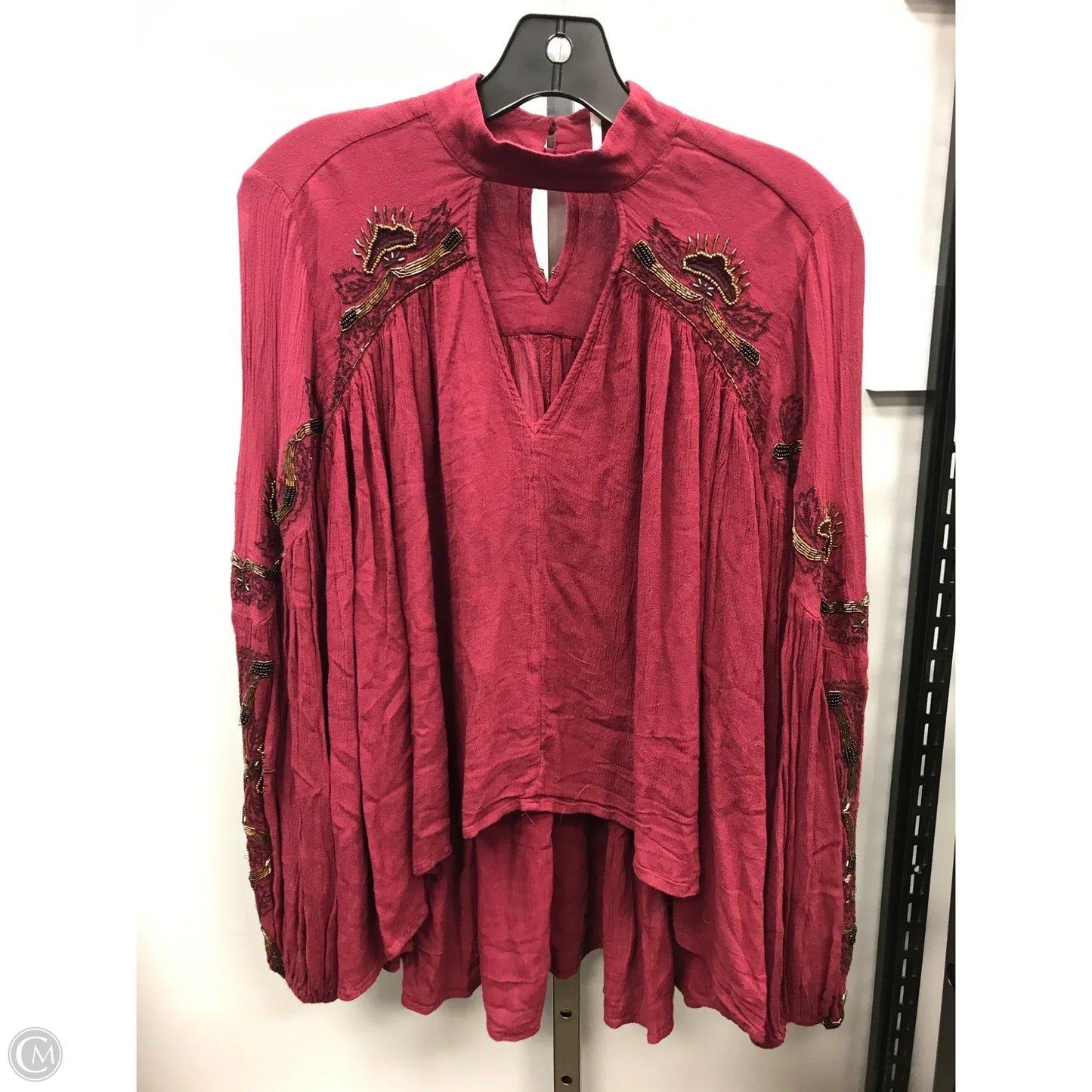 Top Long Sleeve By Free People In Maroon, Size: Xs