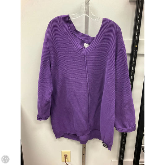 Sweater By Avenue In Purple, Size: 3x