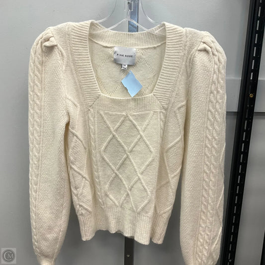 Sweater By Pink Rose In Cream, Size: Xs
