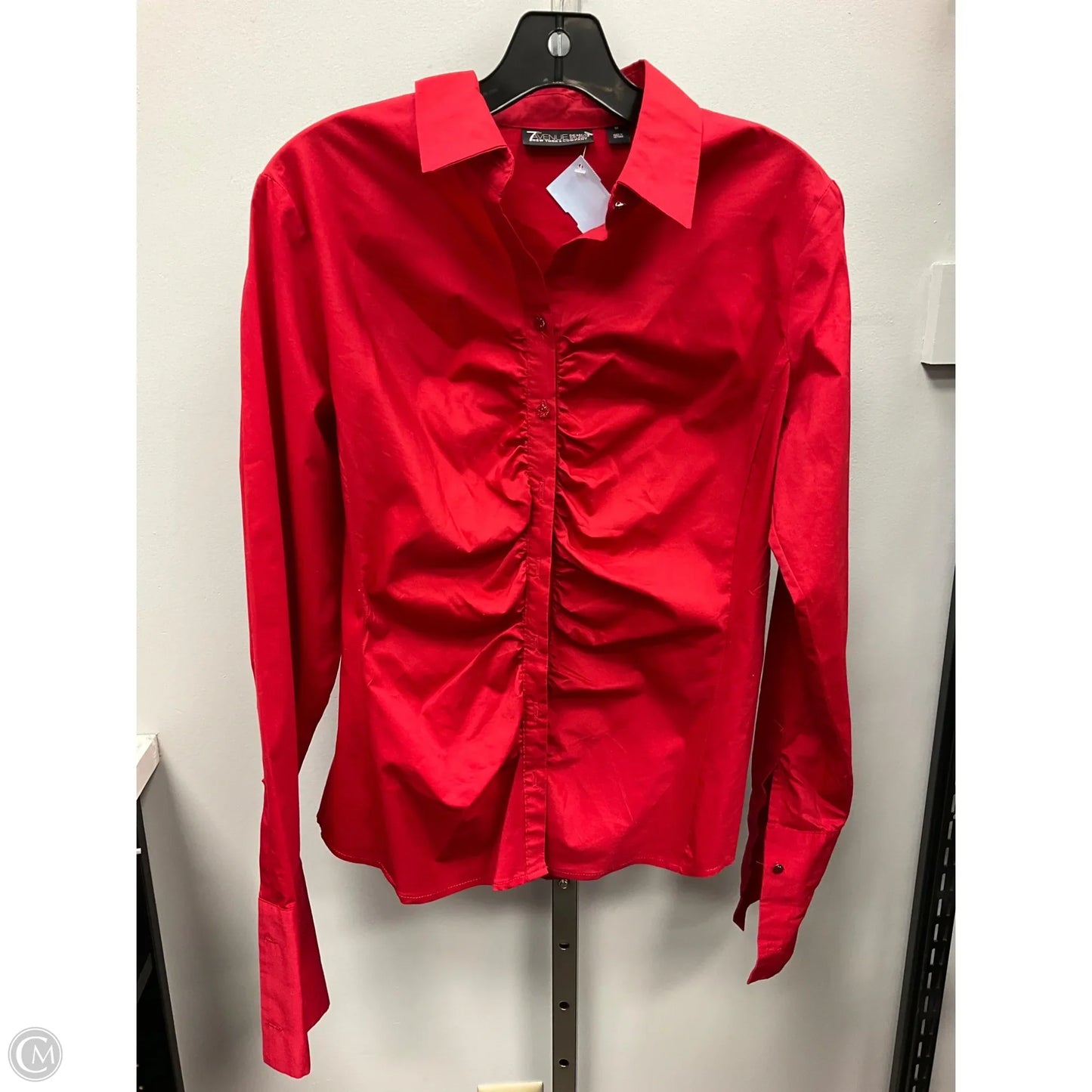 Top Long Sleeve By New York And Co In Red, Size: M