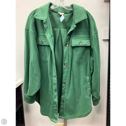 Jacket Shirt By Bibi In Green, Size: M