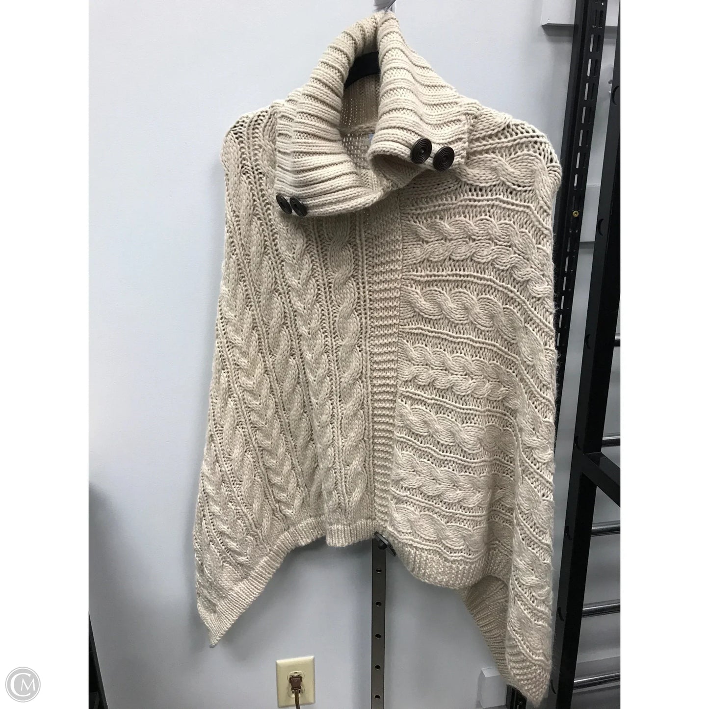 Poncho By Clothes Mentor In Beige, Size: Osfm