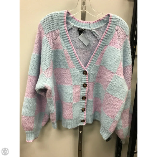 Sweater Cardigan By Torrid In Blue & Pink, Size: 2x
