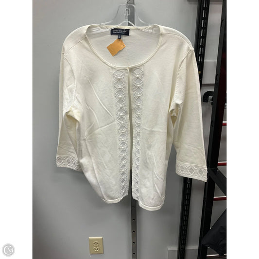 Sweater Cardigan By Jones New York In Ivory, Size: 1x