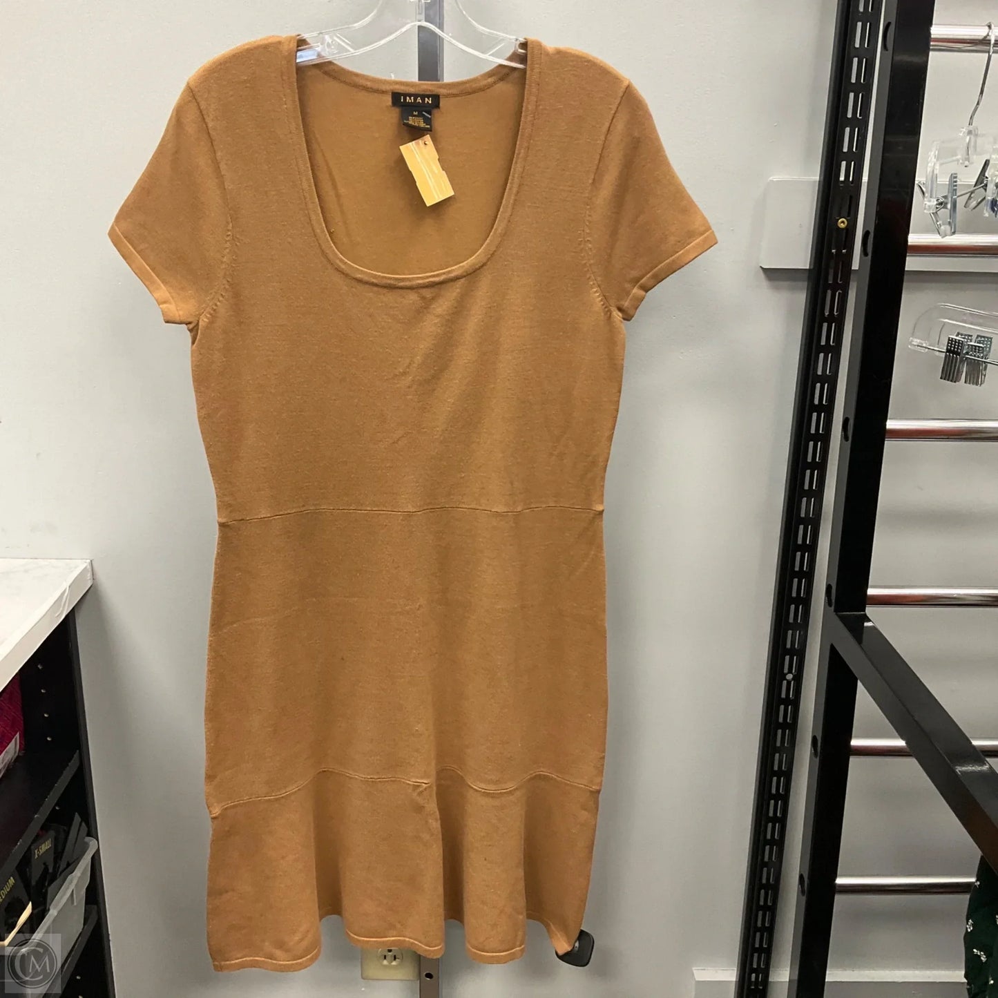 Dress Casual Short By Iman Hsn In Tan, Size: M
