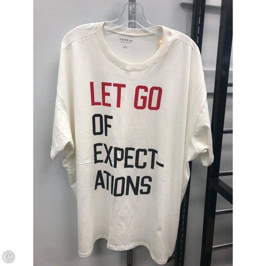 Top Short Sleeve By Torrid In Cream, Size: 1x