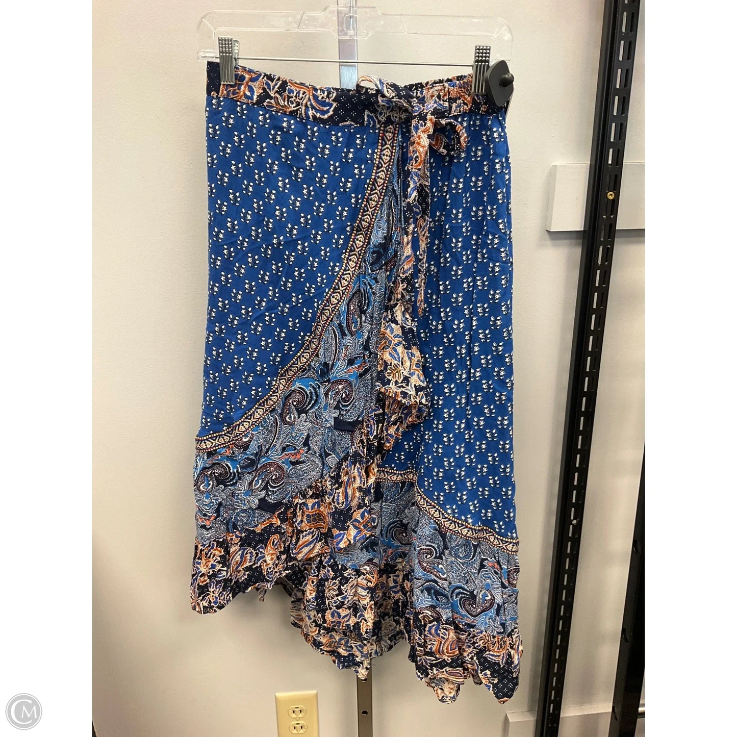 Skirt Midi By Christian Siriano In Blue & Brown, Size: S