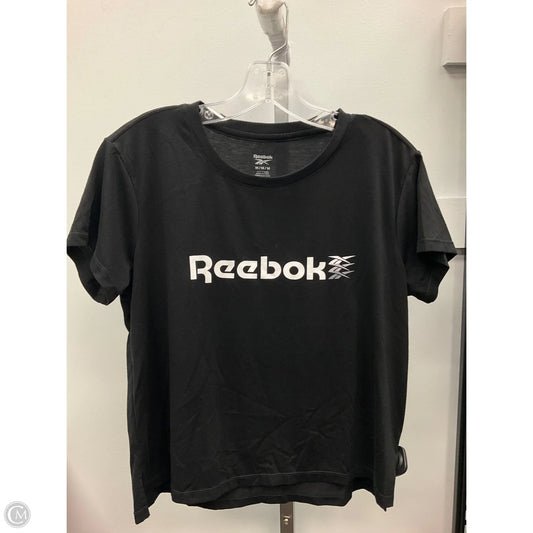Athletic Top Short Sleeve By Reebok In Black, Size: M