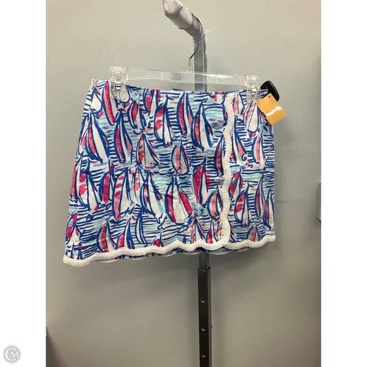 Skort Designer By Lilly Pulitzer In Blue & White, Size: 2