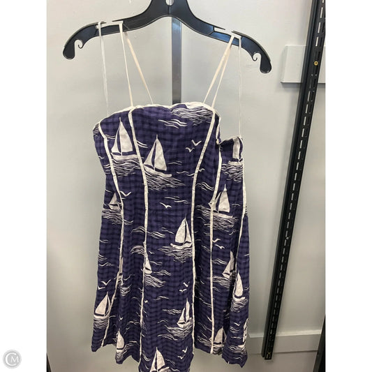 Dress Casual Short By Anthropologie In Blue & White, Size: Xl