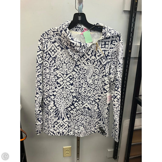 Top Long Sleeve Designer By Lilly Pulitzer In Blue & White, Size: S