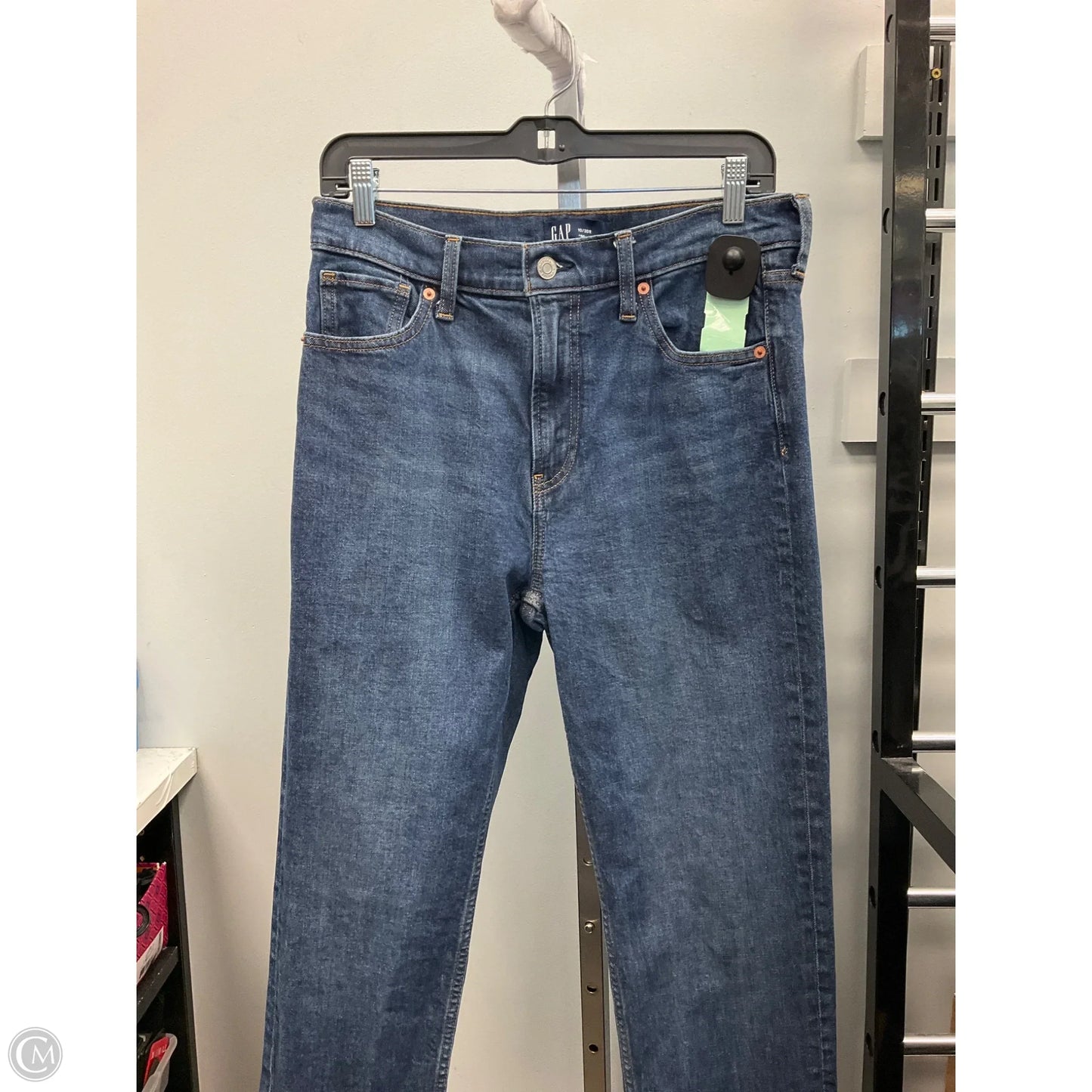 Jeans Straight By Gap In Blue Denim, Size: 10