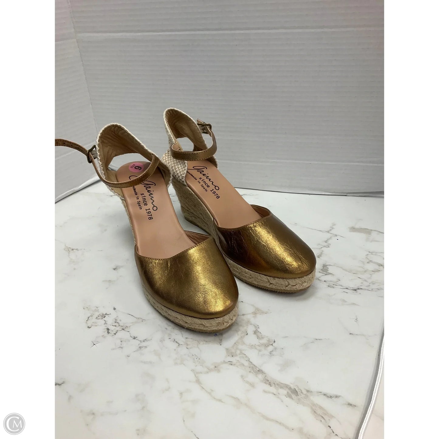 Shoes Heels Wedge By Cmc In Bronze, Size: 9