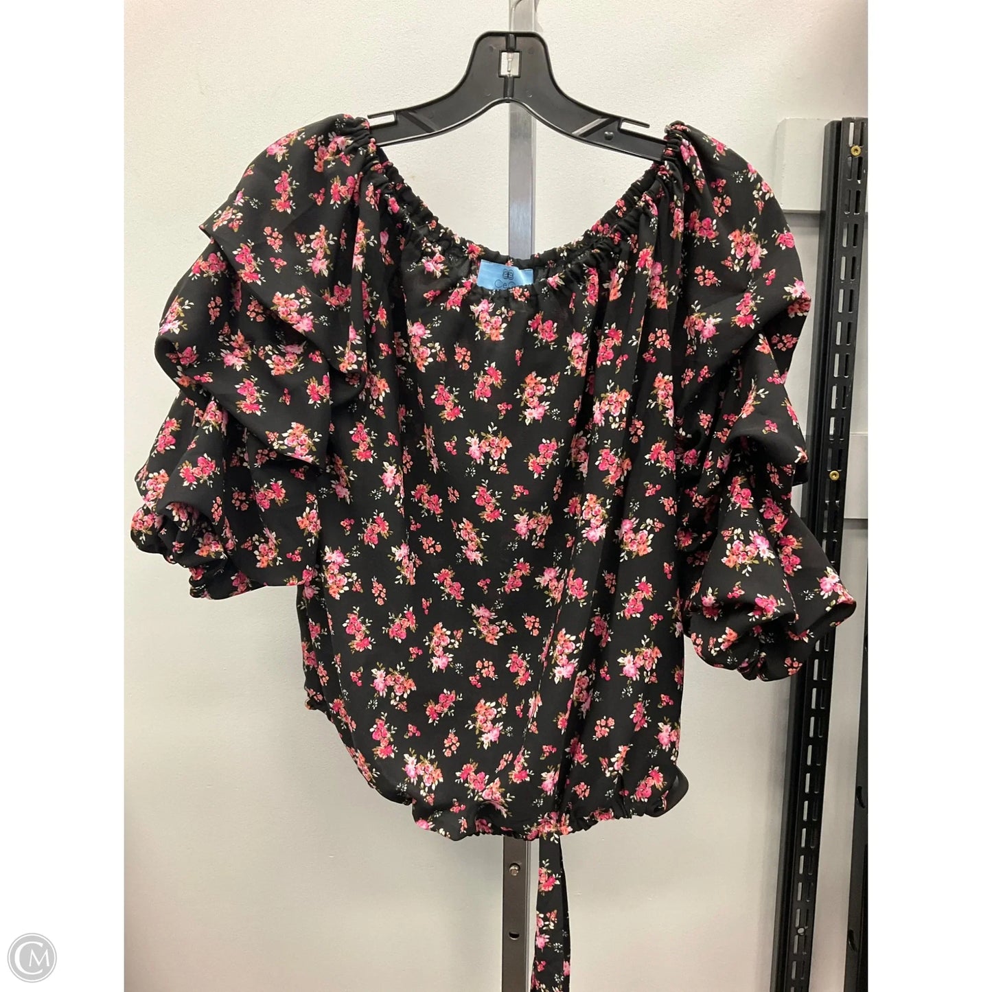 Top Short Sleeve By Cece In Floral Print, Size: S