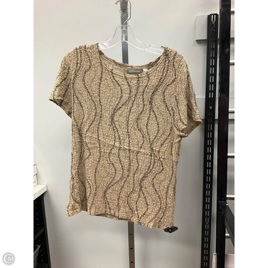 Top Short Sleeve By Croft And Barrow In Beige, Size: M