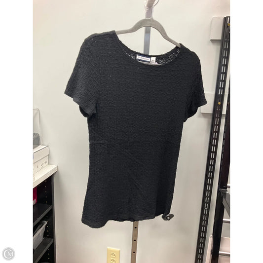Top Short Sleeve By Croft And Barrow In Black, Size: M