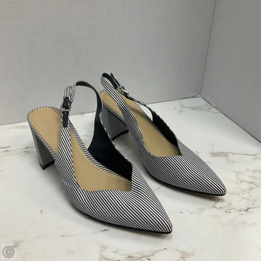 Sandals Heels Block By Marc Fisher In Striped Pattern, Size: 6.5
