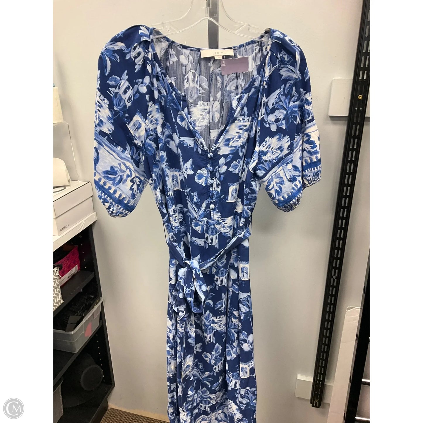 Dress Casual Midi By Loft In Blue, Size: M