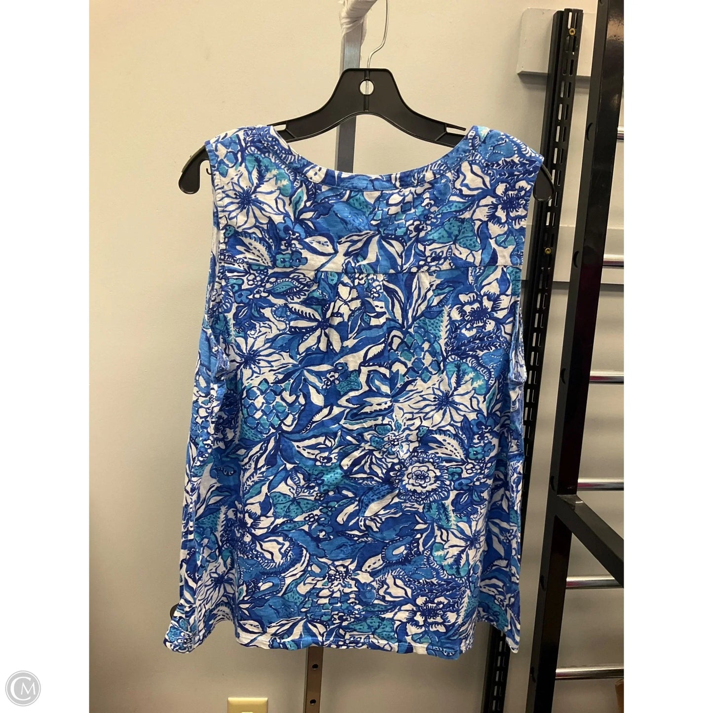 Top Sleeveless Designer By Lilly Pulitzer In Blue, Size: Xxl