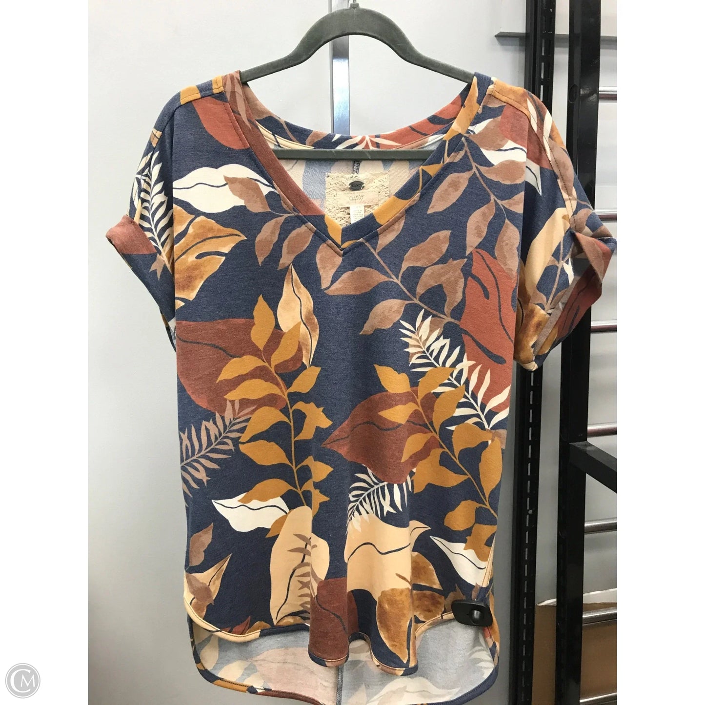 Top Short Sleeve By Cupio In Floral Print, Size: L