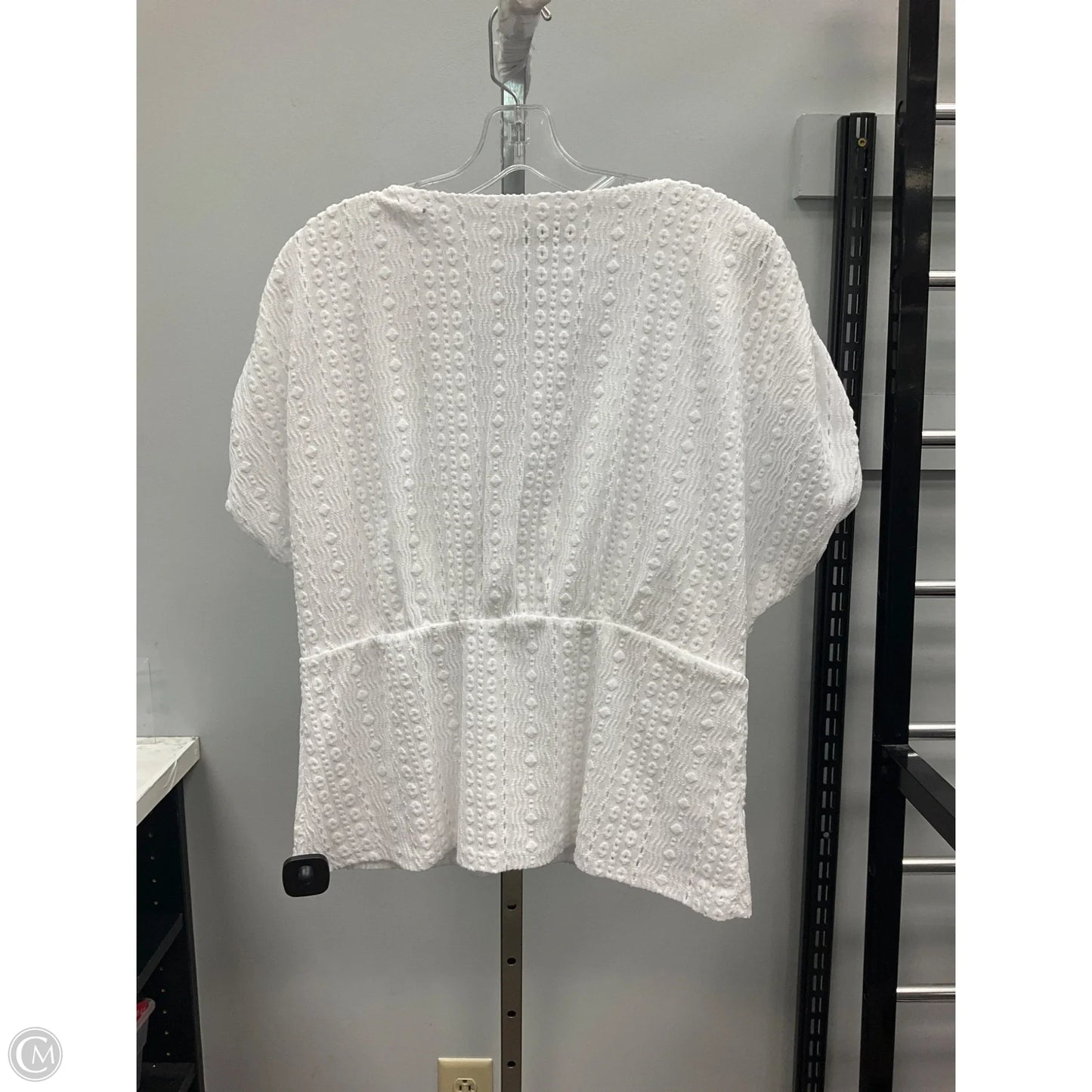 Top Short Sleeve By Loft In White, Size: L