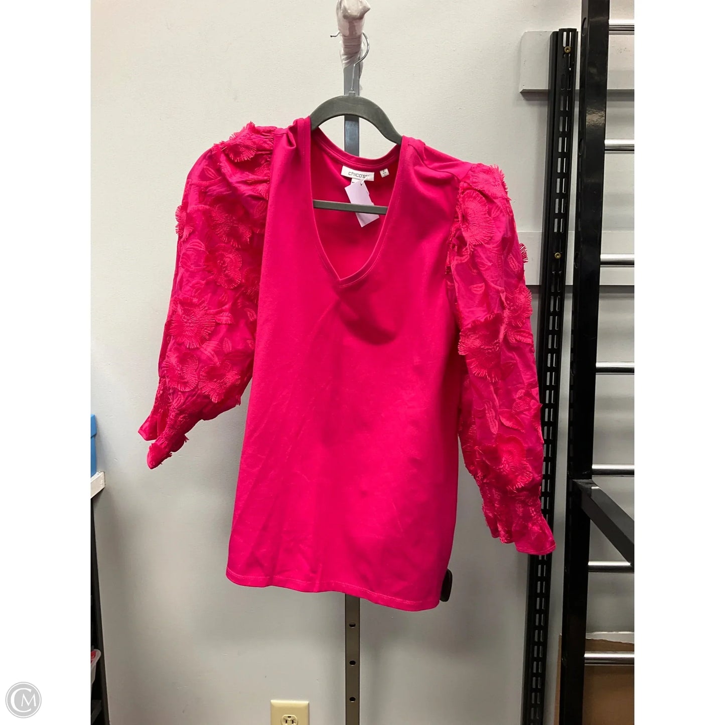 Top Long Sleeve By Chicos In Pink, Size: L