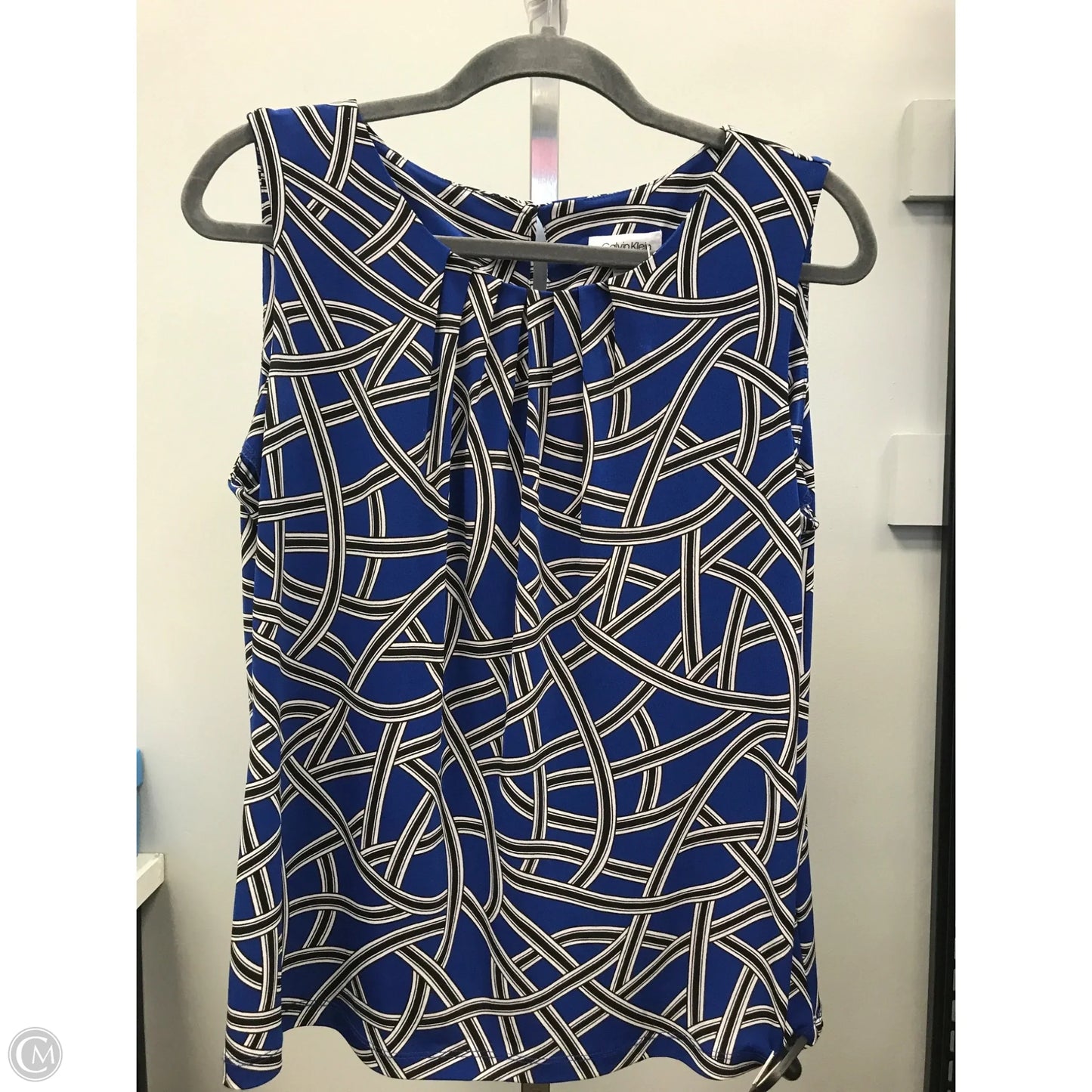 Top Sleeveless By Calvin Klein In Blue, Size: L