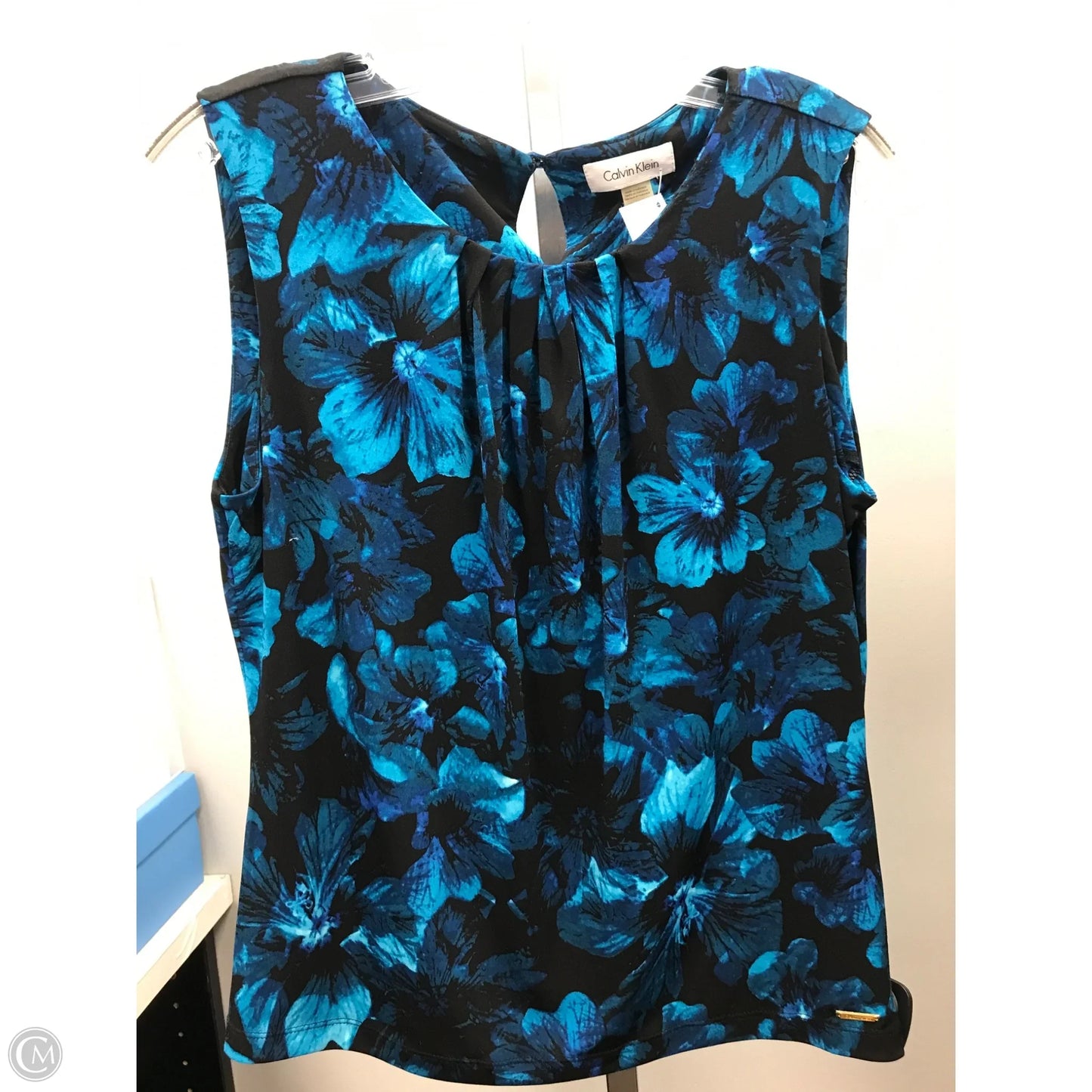 Top Sleeveless By Calvin Klein In Aqua, Size: M