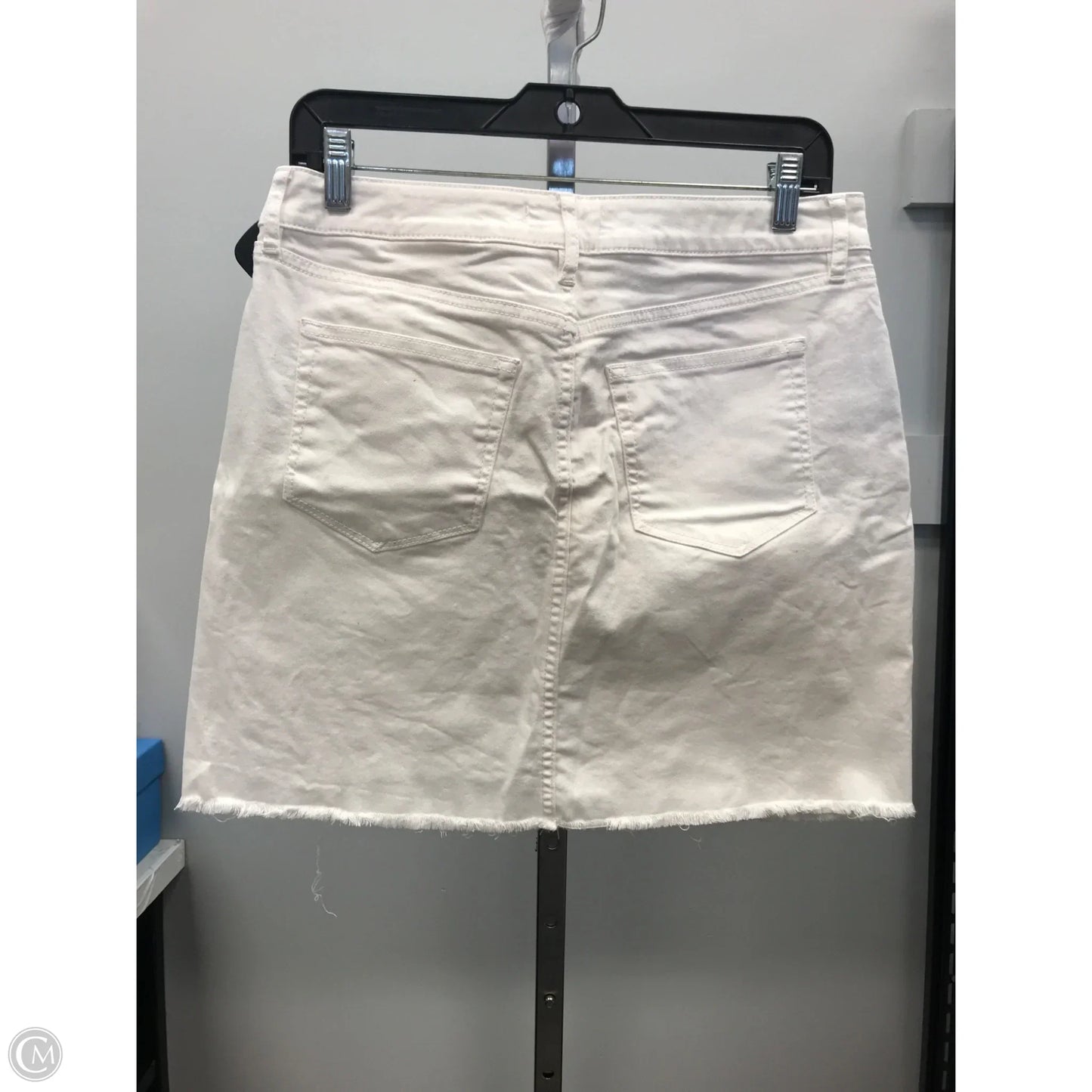 Skirt Mini & Short By Loft In White Denim, Size: 4
