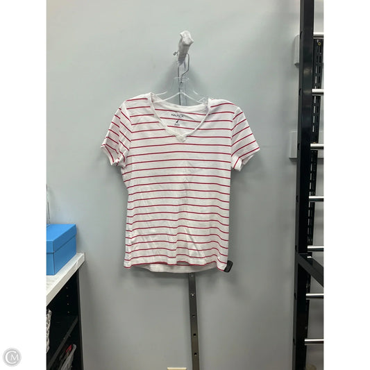 Top Short Sleeve By Nautica In Striped Pattern, Size: L